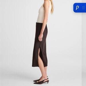 Madewell slip midi dress with slit in brown size 00